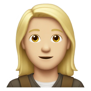 White boy with blonde middle part sticker