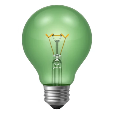 Small icon emoji of bulp, minimum details, green #36a767 main color sticker