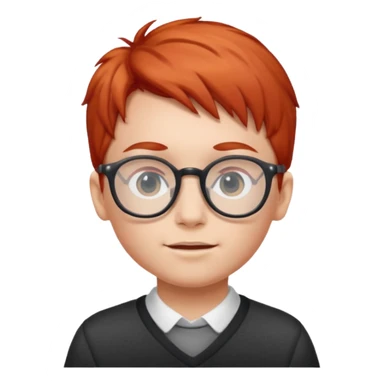 red-haired child wearing glasses sticker