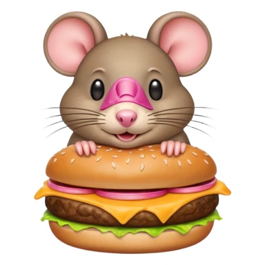 Rat with a cheeseburger  sticker