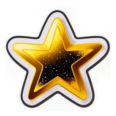 glowing childlike golden star with star dust sticker