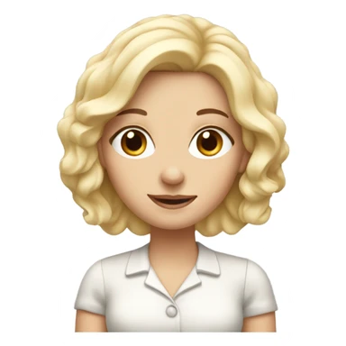 White Blonde girl with pie sticker