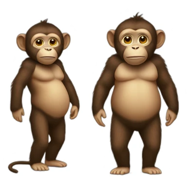 Monkey full body fat with clothes belly shows sticker