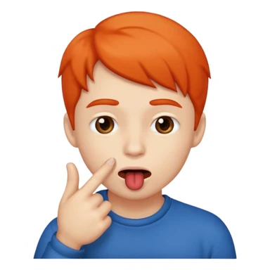 Cara con un dedo en la boca mordiéndose el labio inferior sticker