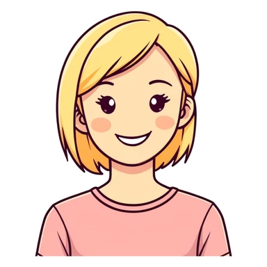 smiling blonde girl portrait sticker