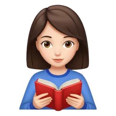 A brunette hair girl reading romance books sticker