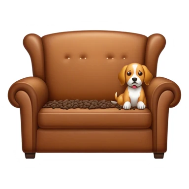 Couch with poop sticker