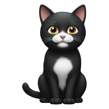 Black cat with a white pattern on its chin sticker