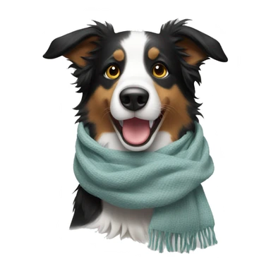border collie with scarf sticker