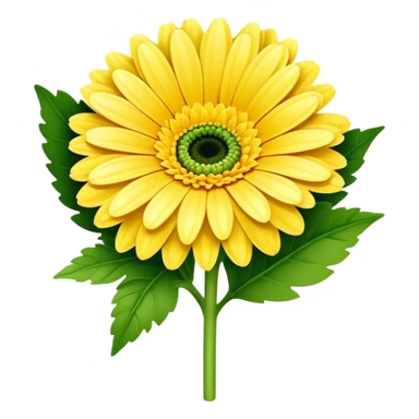 bouquet Light Yellow Gerbera Daisy, luxuriant, leaf, bud sticker