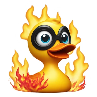 Flame rubber duck sticker