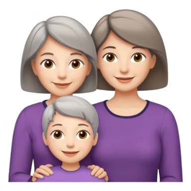 A mum with short Gray hair and her two adult daughters with Light brown hair sticker