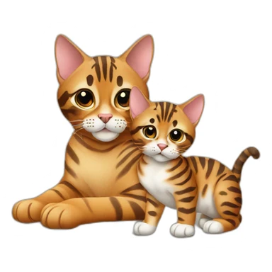 Bengal cat and baby sticker