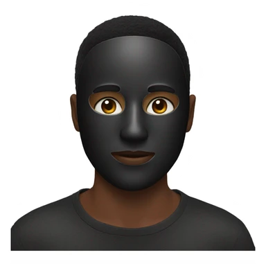 Black charcoal mask on face sticker