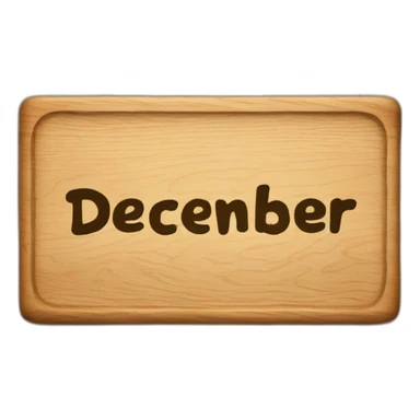 Wood sign with inscription december sticker