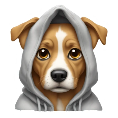 Dog wearing a hoddie sticker