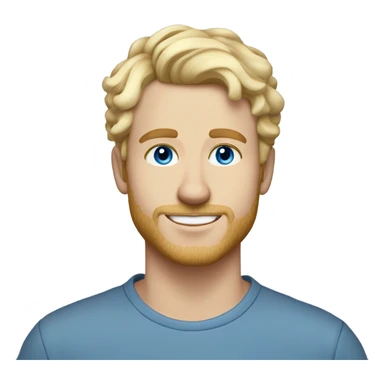 3/4 profile light curl blonde 30yo man blue eyed pale skin sticker