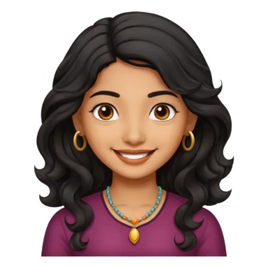 Indian fat girl south Indian wavy medium black hair tan darker skin sticker