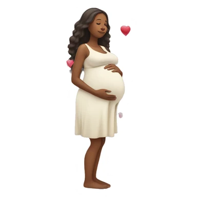 Pregnant women with hearts sticker