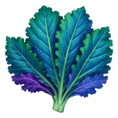 Blue and purple single leaf of kale  sticker