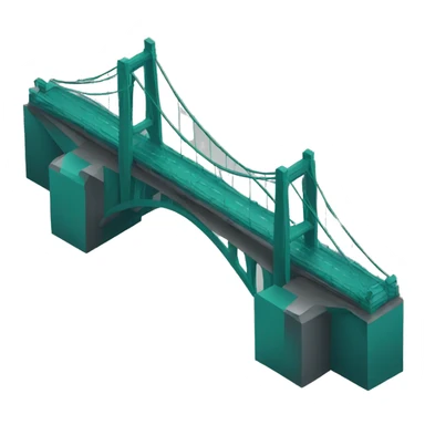 a teal bridge with dark grey background sticker