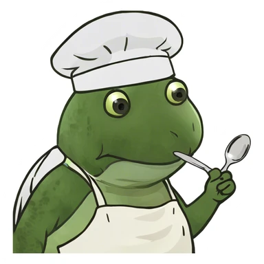 Turtle cooking dinner sticker