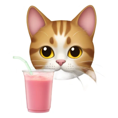 Cat drinking boba tea sticker