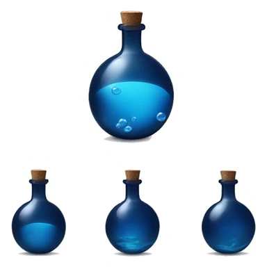 magic sphere glass bottle dark blue water sticker