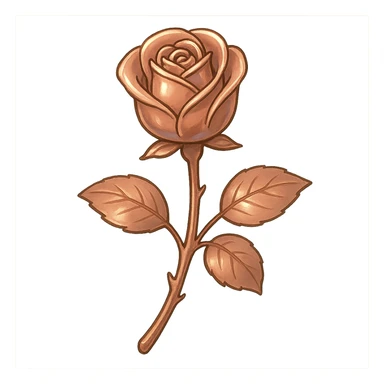 rose gold object, metallic, soft pink, minimal background sticker