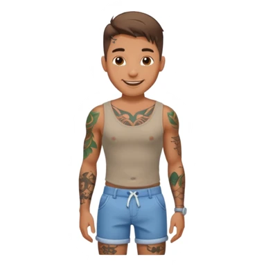 A man in tattoos handsome with flirty smile till legs  sticker
