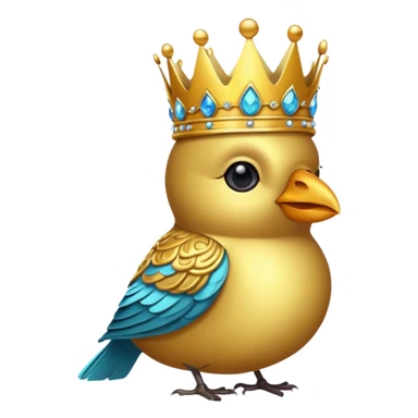 bird with crown and big earrings single vibrant colour  sticker