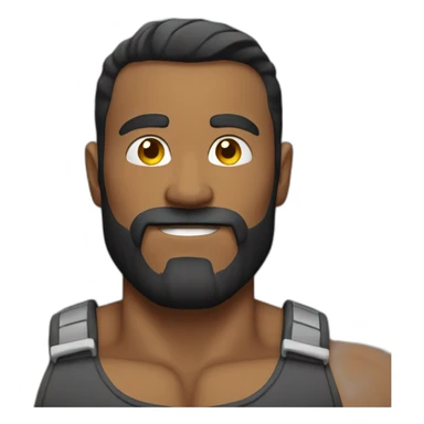 muscular man with beard sticker