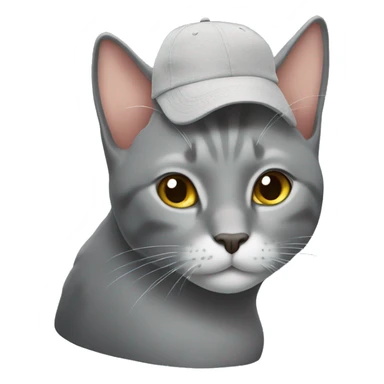 Grey cat put shoe on his head sticker