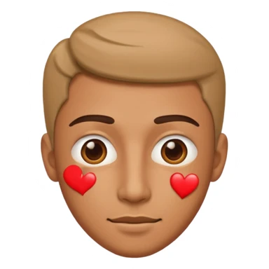 man with heart eye sticker