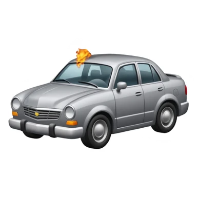 crashed car with smoke sticker