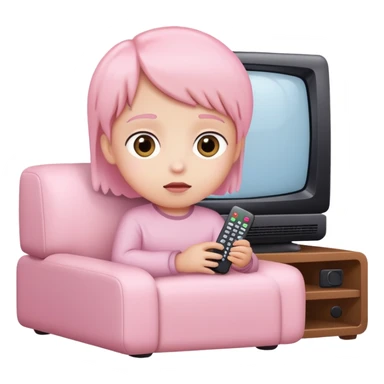 Light pink kids watching tv sticker