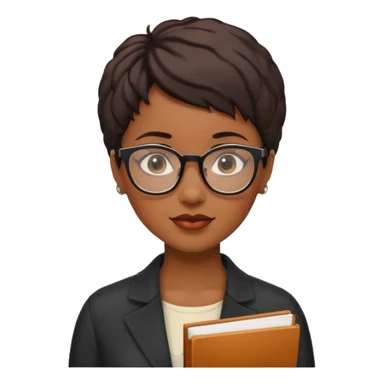 Black female author with short hair and glasses  sticker