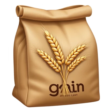 bag of grain and 2d logo grain sticker