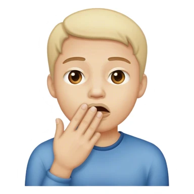  pleading face with hand over mouth sticker