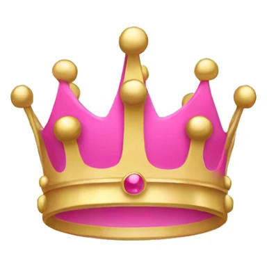 Pink and gold crown sticker