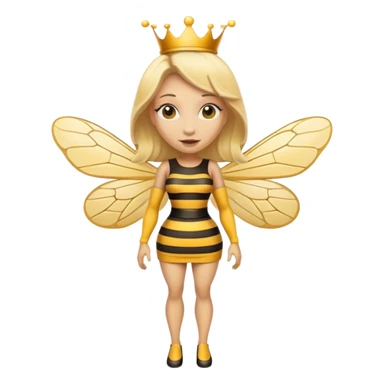 Full Body medium size Queen bee woman with  blonde hair and big nose sticker