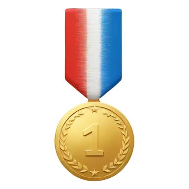 Gold medal with number one on it, no other text sticker