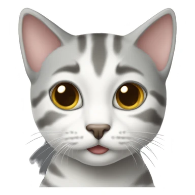 gray and white tabby cat  sticker