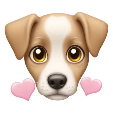Puppy eyes with hearts around  sticker
