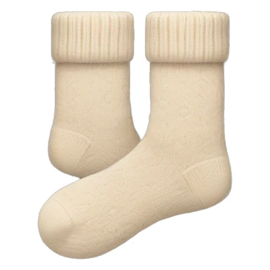 Pair of cozy winter socks beige sticker
