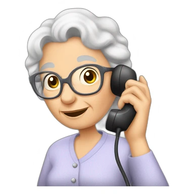 granny talking on phone sticker