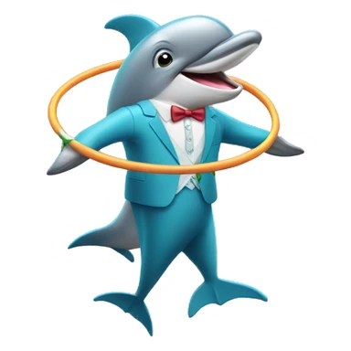 Dolphin wearing a suit hula hooping  sticker