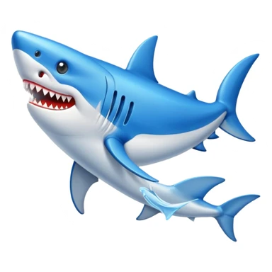 Tiburón con zapatillas azules  sticker