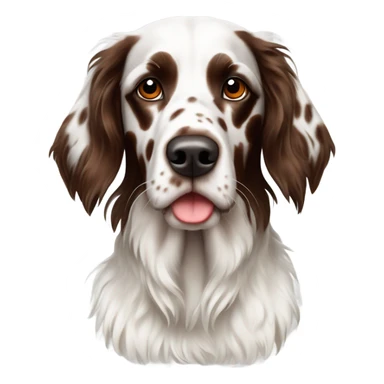 White and brown beautiful English setter sticker