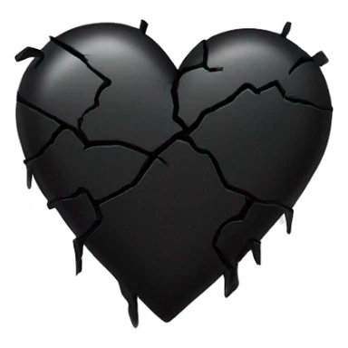 Broken black heart sticker
